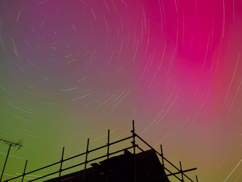 aurora with light trails